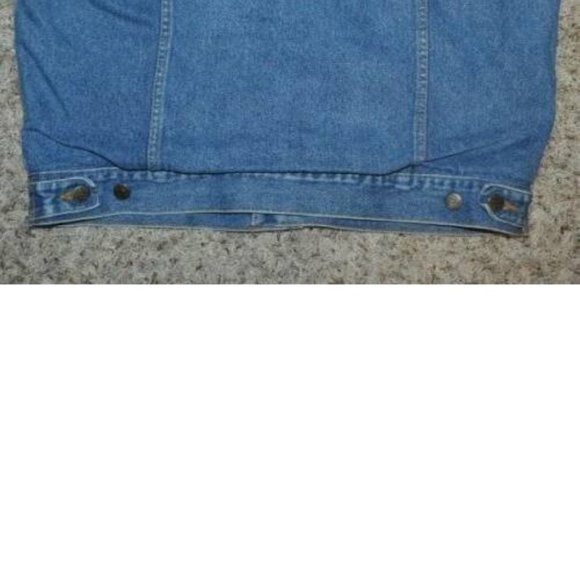 Mens Bear River Workwear Jacket Large Blue Button Up Sherpa Lined Denim Jean - Picture 7 of 7